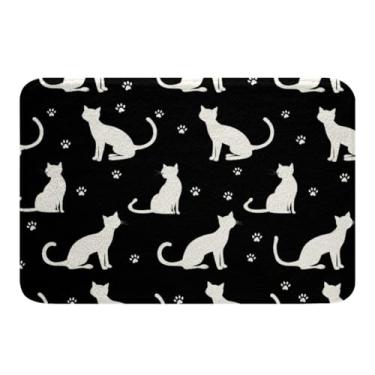 Imagem de Feelyou Tapetes de banheiro de gatos 50,8 x 81,3 cm, tapetes de banho infantis com estampa de pata de gato, para banheiro, meninos, meninas, adolescentes, gatinhos, fofos, para banheira,