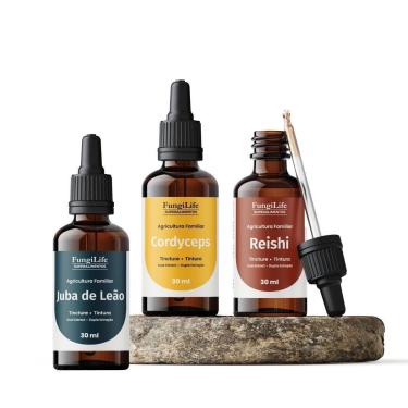 Imagem de Kit Extrato Líquido Juba de Leão + Cordyceps + Reishi 30 ml | Fungi Life-Unissex