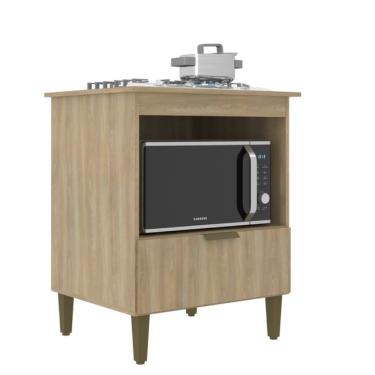 Imagem de Balcão para Cooktop 4 Bocas 1 Porta com Tampo 669 J Carvalho - Dourado