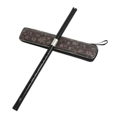 Imagem de Flauta de bambu vintage feita à mão oito furos para iniciantes duas seções flauta de madeira instrumento musical tradicional chinês dois tons opcional (tecla F)