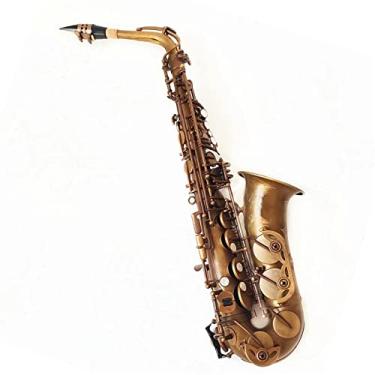Imagem de Saxofone alto EB Sax alto profissional tocando instrumento de sopro de madeira com bocal