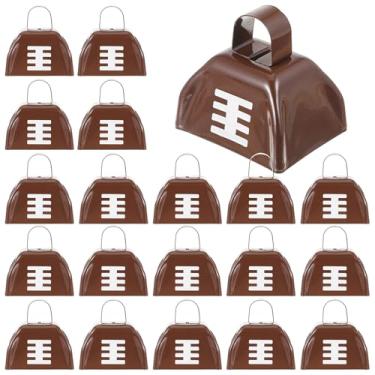 Imagem de 20 Pçs Sinos de Vaca de Futebol Criador de Ruído Metal Cowbell com Alça Novidade Mão Percussão Cowbells para Eventos Esportivos Jogos de Futebol, Lembranças de Festas Suprimentos de Futebol, 7,95 x