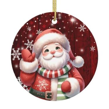 Imagem de Enfeites de cerâmica de Papai Noel bonitos de Natal para homens, mulheres, casais, pais, amigos, presente, arte de férias, ornamentos de Natal, decoração de interiores de carro, enfeite de cerâmica