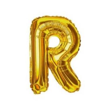 Imagem de Balao metalizado 40cm dourado letra r - PB Festas