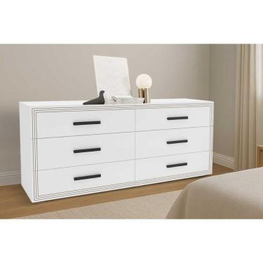 Imagem de Cômoda Casal Valência C- 6 Gavetas Branco - Politorno
