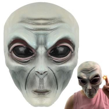 Imagem de Mascara De Et Realista Alienigena Latex Festa Hallowen Realistica Fantasia Alien Engraçada Area 51 Susto Divertido