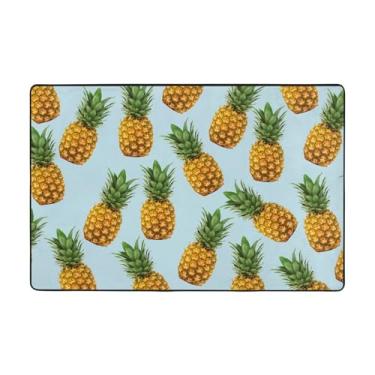 Imagem de ZERAOKE Tapetes de área de abacaxi, 5 x 9 m, tapetes de boas-vindas para entrada, tapetes absorventes antiderrapantes para quarto, lavável, felpudo, macio, tapete de porta para entrada, decoração de