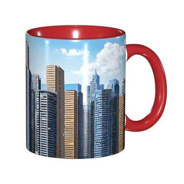 Imagem de Zeraoke Canecas de café criativas com estampa de cidade, personalizadas, presente para família, tamanho de 325 ml, unissex