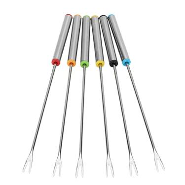 Imagem de Generic Conjunto de Garfos de Fondue de Aço Inoxidável Com Cabo Longo, 6 Peças de Ferramenta de Cozinha Segura para Sobremesa de Queijo de Chocolate, Adequado para Cozinha Doméstica