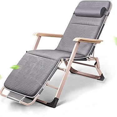 Imagem de Cadeira reclinável de gravidade zero, cadeira reclinável dobrável, com encosto de cabeça removível e almofada respirável 4D, para almoço em família, espreguiçadeira, terraço ao ar livre