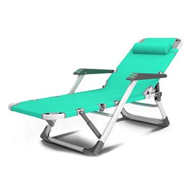 Imagem de YYBOES Espreguiçadeiras, espreguiçadeiras resistentes, móveis de jardim, cadeiras de acampamento e jardim, espreguiçadeiras dobráveis reclináveis à prova d'água de metal para escritório ao ar livre