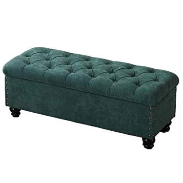 Imagem de FAMEOYA Bancos de armazenamento banquinho longo para sofá banco de troca de sapatos | Banco de armazenamento estilo europeu banco de cama para quarto de casa | Banco de armazenamento banco de descanso