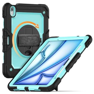 Imagem de Gylint Capa para iPad Air 11 polegadas (2025 M3 / 2024 M2), iPad Air 7ª/6ª 11 polegadas modelo A2904/A2903/A2902 - com protetor de tela, alça de mão, alça de ombro, suporte giratório de 360° azul