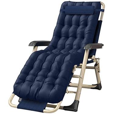 Imagem de Cadeira relaxante de escritório para varanda, cadeiras dobráveis com gravidade zero, almofada de algodão confortável, cadeira reclinável de pátio ajustável com encosto de cabeça