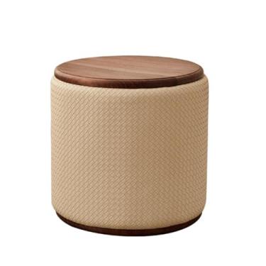 Imagem de FAMEOYA Banco de armazenamento de sapatos, banquinho redondo, banco minimalista para troca de sapatos, banco de sofá, banco de tecido nórdico para sala de estar, banco de sapatos