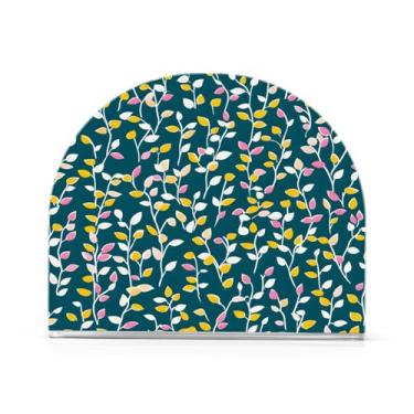 Imagem de Wassud Porta-guardanapos de acrílico com folhas, dispensador de guardanapo de papel moderno para cozinha, sala de jantar, decoração de mesa de bancada 1 peça (comporta 50-60 guardanapos)