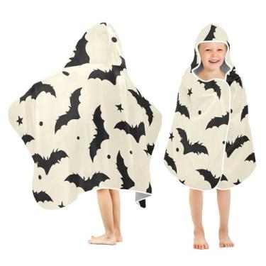 Imagem de Burbuja Flying Bats Toalha de banho com capuz para crianças, toalha de praia de pelúcia macia absorvente para meninas e meninos 3-10 anos, 61 x 127 cm