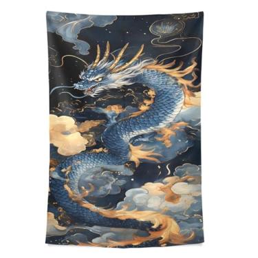 Imagem de STAYTOP Tapeçaria de parede de dragão bonito tapeçaria para decoração de casa decoração de dormitório sala de estar quarto tapete de parede (60 × 40 pol)