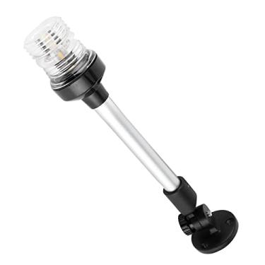 Imagem de Walmeck Luzes de Ancoragem de Navegação por Barcos Marinhos, LED 180 ° Branco 12-24V, Base de Liga de Alumínio Durável, Iluminação Confiável, Compatível Com USCG, 9/12 Polegadas, IP66, (Preto)