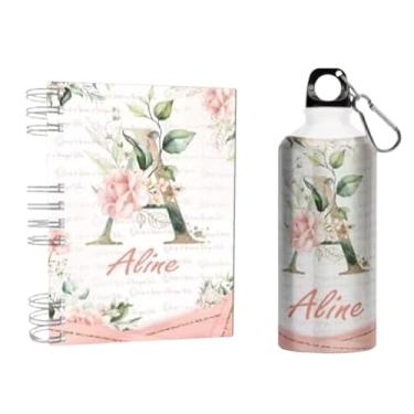 Imagem de Agenda 2026 + Garrafa - Personalizada com Nome - Alumínio - Alfabeto - Capa Dura Holográfica (Na compra colocar o nome na frente do remetente) (A)