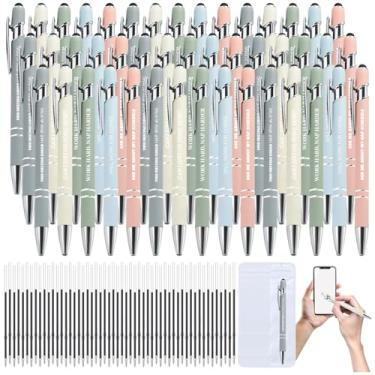 Imagem de 90 canetas sarcásticas engraçadas – conjunto de 30 canetas esferográficas com refis e bolsas, caneta divertida com frases sarcásticas, ponta stylus – caneta desmotivacional para adultos, colegas de