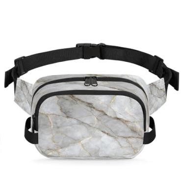 Imagem de Pochete abstrata de mármore dourado para mulheres e homens com alça ajustável bolsa transversal bolsa de peito bolsa tiracolo bolsa tiracolo, Cor 17