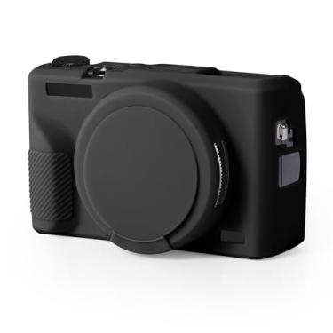 Imagem de Capa de câmera para câmera digital Canon G7X Mark III, capa de silicone com capa de lente removível, resistente a arranhões, acessórios finos de proteção macia (preto)