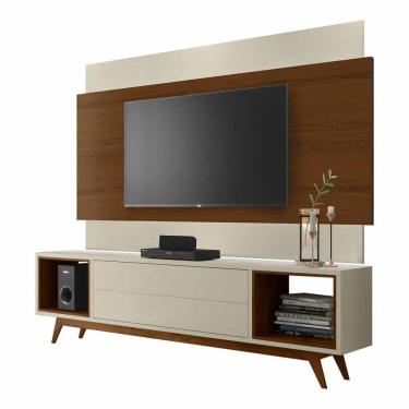 Imagem de Rack Com Painel Horizon 2.2 Off White Com Natural - Moveisaqui