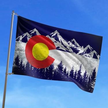 Imagem de Bandeira do Colorado, bandeira de montanha, 9,5 m x 1,5 m, bandeiras Colorado CO, vintage, bandeira de montanha, poliéster com ilhós de latão, cabeçalho de lona, decoração ao ar livre
