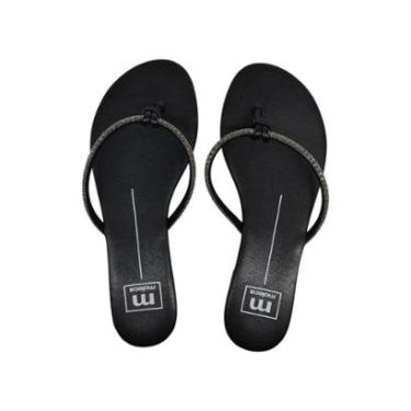 Imagem de Sandália Rasteirinha Feminina Tira Strass Leve e Macia Moleca 5557103-Feminino