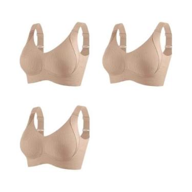 Imagem de Sutiãs Sem Fio Push up Para Mulheres 3PCS Bralette Ajustável Confortáv
