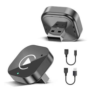 Imagem de Adaptador automotivo sem fio CarPlay e Android, mini USB/USB-C Plug & Play Bluetooth Dongle atualizado, converte com fio de fábrica para CarPlay sem fio/Android Auto, WiFi de banda dupla, conexão