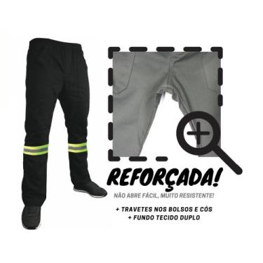 Imagem de Calça Brim Pesado Profissional Trabalho Preta Reforçada!!! - Visual Un
