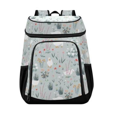 Imagem de Mochila térmica com 36 latas de flores de ganso fofas à prova d'água para almoço e trabalho