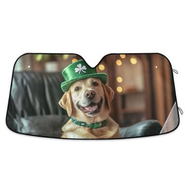 Imagem de Chapéu Happy Golden Retriever Protetor solar personalizado para para-brisa de carro bonito retrátil dobrável acessórios de carro persianas para-brisa frontal L, 144,8 cm x 80 cm