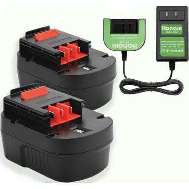 Imagem de Hanaix Pacote com 2 baterias 3600mAh Ni-MH 12V HPB12 para Black & Decker A1712 FS120B FSB12 A12 A12-XJ A12EX FS120B Firestorm FSB120B FS120BX Cordless Drill Black and Decker 12V bateria nova
