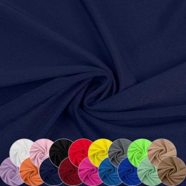 Imagem de Tecido de nylon elastano, 80% nylon, 20% elastano, tecido de lycra, roupa de banho, tecido esportivo elástico em 4 direções, dança, ioga (azul-marinho, 1 jarda)