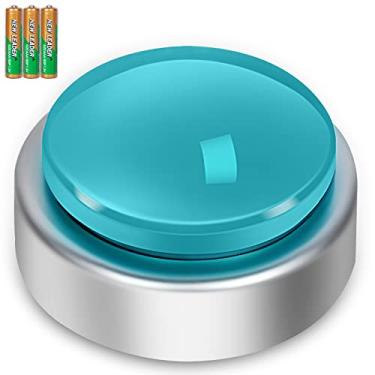 Imagem de BATVOX Grande relógio de botão falante, despertador falante com controle de volume, hora e dia da semana, alarme, relógio de presente para mãe, pai, idosos, pessoas cegas (prata e azul)