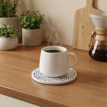 Imagem de Conjunto de porta-copos resistente ao calor de 4 peças – Tapetes absorventes de estilo japonês, protetores de mesa criativos para copos e chaleiras (cinza)