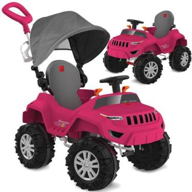 Imagem de Carrinho Passeio Pedal Bandeirante Superjipe com Capota Pink