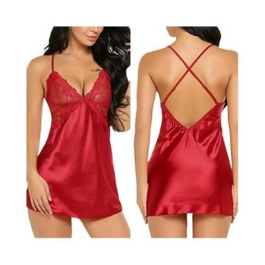 Imagem de Conjunto De Pijama Sexy De Renda E Cetim, Lingerie Exótica Babydoll, F