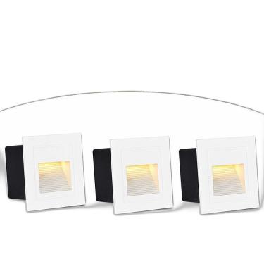 Imagem de 3 Balizador Externo Embutir Led 3000K Quadrado 3W Ip65 Zan08