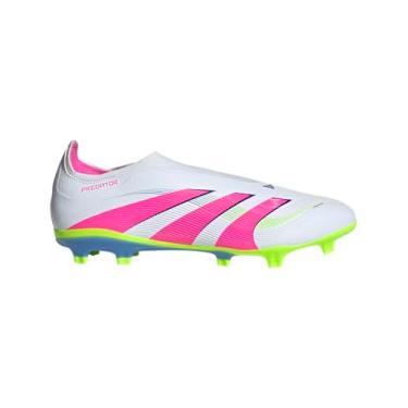 Imagem de adidas Tênis unissex League Laceless Firm Ground Soccer Cleats, Branco/rosa lúcido/limão lúcido, 37 BR