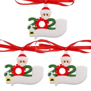 Imagem de 3 peças Ornamentos para Pendurar em Árvores Pingente de Papai Noel Decoração Personalizada DIY Árvore Ambiente Festivo Boa Sorte Desejos Família e Ami