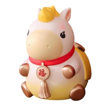 Imagem de Baoblaze Cofrinho em forma de cavalo, peça colecionável e fofa para decorar mesa, armário de entrada, escrivaninha, lareira ou escritório, Amarelo Grande