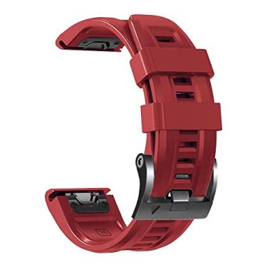Imagem de TPUOTI Pulseira de silicone para relógio inteligente Garmin Fenix 7 7X 5 5X Plus 6 6X Pro Epix 2 (J, para Vertix)