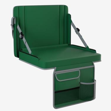 Imagem de Assentos de estádio com suporte para as costas, 1 pacote de cadeiras de arquibancada ajustáveis com encosto e assento almofadado com suporte para copos, alça de transporte e alça de ombro para eventos