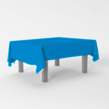Imagem de Toalha de mesa Plástica Festa Azul Bebê Decoração 137x274m - Silver