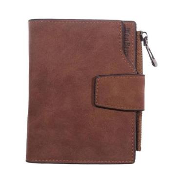 Imagem de Carteira Feminina Slim De Couro Com Porta Moedas E Compartimentos Para