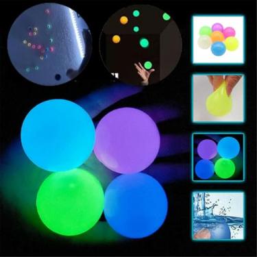Imagem de 1 unidade Sonho Luminoso no Escuro Adesivo Rebote de Retorno Aderente ao Teto Parede Brinquedo para Aliviar Pressão e Estresse Divertido Macio Mole Raspar Adequado Adolescentes Adultos Ideal Ansiedade